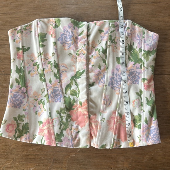 Zara Floral Strapless Top - Pink and Green - Picture 10 of 10